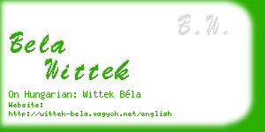 bela wittek business card